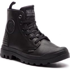 Trapery PALLADIUM - Pampa Hi Z Cb U 75984-010-M Black/Black. Czarne trapery damskie Palladium, ze skóry, klasyczne, bez obcasa, bez zapięcia. W wyprzedaży za 329,00 zł.