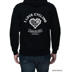 Bluza, dwustronny nadruk. I love cycling. Czarne bluzy męskie Pakamera, m, z nadrukiem, z kapturem, bez rękawów, z kapturem. Za 199,00 zł.
