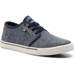 Tenisówki WRANGLER - Mitos Derby WM91100A Navy 016. Niebieskie półbuty męskie marki Wrangler, na co dzień, bez wzorów, z gumy, klasyczne, bez zapięcia. Za 199,00 zł.