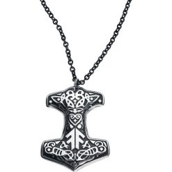 Amon Amarth Thorhammer Naszyjnik czarny/odcienie srebrnego. Szare naszyjniki damskie marki Amon Amarth, srebrne. Za 79,90 zł.