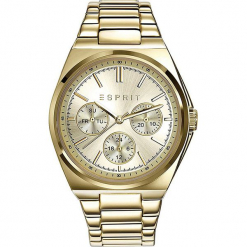 Zegarek kwarcowy w kolorze złotym. Żółte, analogowe zegarki damskie Esprit Watches, ze stali. W wyprzedaży za 272,95 zł.