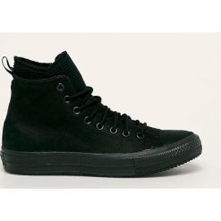Converse - Trampki skórzane. Czarne trampki męskie Converse, bez wzorów, ze skóry, na sznurówki. W wyprzedaży za 449,90 zł.