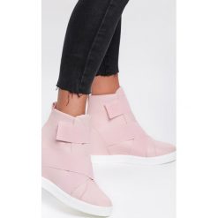 Różowe Sneakersy Ginger. Różowe koturny damskie Renee, na rzepy. Za 79,99 zł.