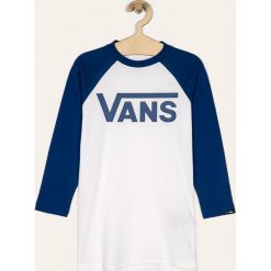 Vans - Longsleeve dziecięcy 129-173 cm. Białe t-shirty chłopięce Vans, z nadrukiem, z bawełny, z długim rękawem. Za 119,90 zł.