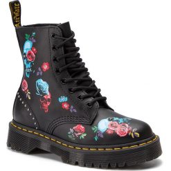 Glany DR. MARTENS - 1460 Pascal Bex Rose 24424001 Black/Multi. Czarne glany damskie Dr. Martens, ze skóry ekologicznej, klasyczne, bez obcasa, bez zapięcia. W wyprzedaży za 459,00 zł.