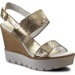 Espadryle SIMEN - 0489 Gad Złoto/Złoto. Żółte espadryle damskie Simen, bez wzorów, ze skóry, bez obcasa, na obcasie. W wyprzedaży za 149,00 zł.