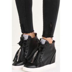 Sneakersy damskie: Czarne Sneakersy Honeymoon