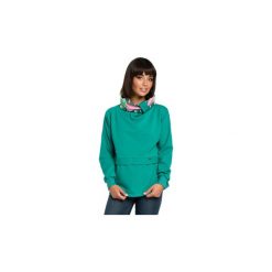 Bluzy Be B084 Bluza z wysokim kołnierzem we wzor. Zielone bluzy damskie marki BE, s, bez wzorów, bez rękawów, bez kaptura. Za 119,00 zł.
