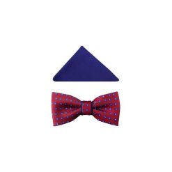 Czerwono-granatowa mucha męska - kwiatki A38. Czerwone muszki męskie Modini Moda Męska, na co dzień, w kwiaty, z tkaniny, eleganckie. Za 49,50 zł.