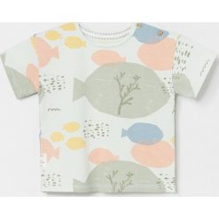 Wzorzysty t-shirt z bawełny organicznej - Zielony. Zielone t-shirty męskie Reserved, bez wzorów, z bawełny, bez kołnierzyka. W wyprzedaży za 19,99 zł.