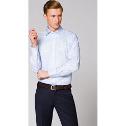 Koszula Błękitna w Kwiaty Nina. Niebieskie koszule męskie LANCERTO, m, w kwiaty, z bawełny, eleganckie, bez kołnierzyka, bez rękawów. Za 299,90 zł.