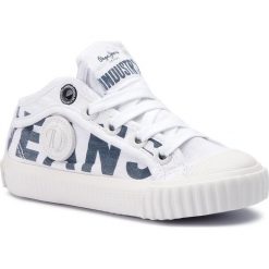 Trampki PEPE JEANS - Industry Logo PBS30398 White 800. Białe trampki chłopięce marki Pepe Jeans, bez wzorów, z jeansu, na sznurówki. Za 219,00 zł.