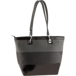 Torebki klasyczne damskie: Skórzana torebka w kolorze czarno-antracytowym – 40 x 30 x 15 cm
