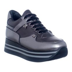 Sneakersy w kolorze szarym. Szare sneakersy damskie Braciallini, z materiału. W wyprzedaży za 309,95 zł.