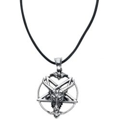 Naszyjniki damskie: etNox Hard and Heavy Goat Pentagram Naszyjnik srebrny