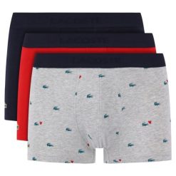 Komplet 3 par bokserek Lacoste 5H3417. Bokserki męskie Lacoste, bez wzorów, z elastanu. W wyprzedaży za 159,00 zł.