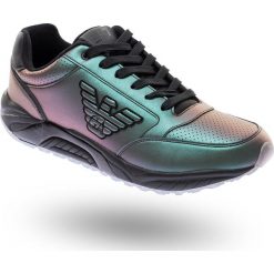 SNEAKERSY Emporio Armani. Czarne sneakersy męskie EA7 Emporio Armani, na sznurówki. Za 581,40 zł.