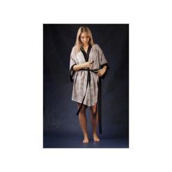 SZLAFROK KIMONO biały w szale kontury kwiatów. Białe szaliki damskie Intime, bez wzorów, z wiskozy. Za 249,00 zł.