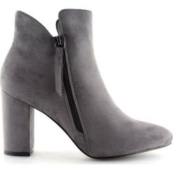 Botki na obcasie szare 6900 Grey. Szare botki damskie ButyModne, z futra, eleganckie, bez obcasa, na obcasie, na zamek. Za 118,80 zł.