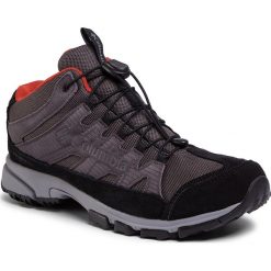 Trekkingi COLUMBIA - Five Forks Mid Wp BM0822 Dark Grey/Flame 089. Szare trapery męskie Columbia, ze skóry, bez zapięcia. W wyprzedaży za 349,00 zł.