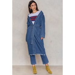 Płaszcze damskie: NA-KD Trend Jeansowy płaszcz Teddy – Blue