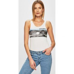 Tally Weijl - Top. Szare bluzki damskie TALLY WEIJL, s, z nadrukiem, z elastanu, z okrągłym kołnierzem. W wyprzedaży za 24,90 zł.