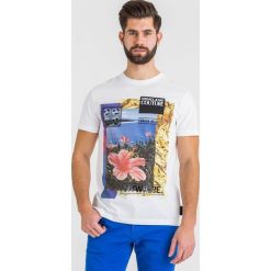 T-SHIRT VERSACE JEANS COUTURE. Białe t-shirty męskie Versace Jeans Couture, m, bez wzorów, z jeansu, bez kołnierzyka. Za 539,00 zł.