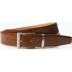 Pierre Cardin - Męski pasek skórzany, beżowy. Brązowe paski męskie marki Pierre Cardin, w paski, ze skóry, eleganckie. Za 129,95 zł.