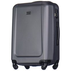 Walizka "Ibiza" w kolorze antracytowym - 65 l. Szare walizki Puccini, bez wzorów, z materiału. W wyprzedaży za 169,95 zł.
