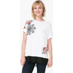 T-shirty damskie: T-shirt z krótkim rękawem, z koronką i motywami kwiatowymi