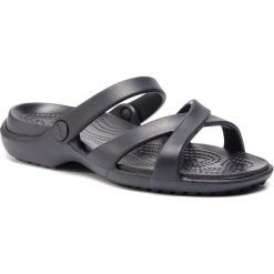 Klapki CROCS - Meleen Crossband Sandal 205472 Black. Czarne klapki damskie Crocs, bez wzorów, z tworzywa sztucznego, bez obcasa. W wyprzedaży za 119,00 zł.