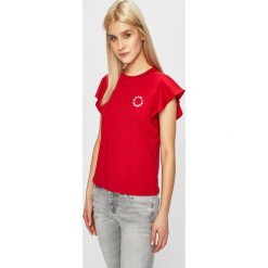 Karl Lagerfeld - Top. Białe bluzki damskie marki KARL LAGERFELD, s, bez wzorów, z bawełny, casualowe, z okrągłym kołnierzem, z krótkim rękawem. Za 399,90 zł.