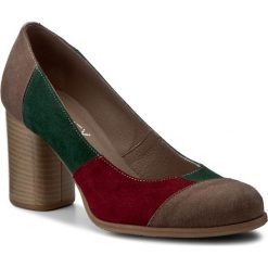 Półbuty ANN MEX - 7960 02W+14CW+13W Mix. Zielone półbuty damskie marki Ann Mex, bez wzorów, ze skóry, eleganckie, bez obcasa, na obcasie, bez zapięcia. W wyprzedaży za 209,00 zł.