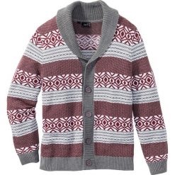 Kardigany męskie: Sweter rozpinany Regular Fit bonprix szary melanż – bordowy
