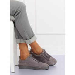 Trampki damskie szare JULETA. Szare buty sportowe damskie FunKee.pl, bez wzorów, z zamszu, klasyczne. Za 67,99 zł.
