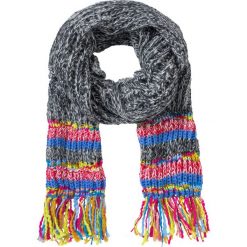 Szal z dzianiny o splocie dużych oczek bonprix kolorowy. Szare szaliki damskie bonprix, bez wzorów, z dzianiny. Za 54,99 zł.