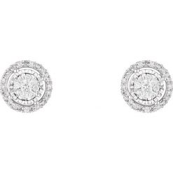 Złote kolczyki-wkrętki z diamentami. Szare kolczyki damskie Diamond & Co, z diamentem, złote. W wyprzedaży za 1055,95 zł.