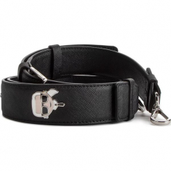 Wymienny pasek do torebki KARL LAGERFELD - 86KW3918 Black. Czarne paski męskie KARL LAGERFELD, w paski, ze skóry. Za 429,00 zł.