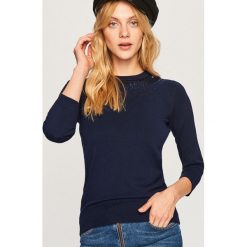 Sweter z aplikacjami - Granatowy. Niebieskie bez kategorii Reserved, s. Za 69,99 zł.