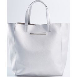 Kosmetyczki damskie: Duża torba shopper z kosmetyczką - Srebrny