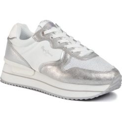 Sneakersy PEPE JEANS - Rusper Rose PLS30992 Silver 934. Szare półbuty damskie Pepe Jeans, na co dzień, bez wzorów, z jeansu, bez obcasa, na płaskiej podeszwie, bez zapięcia. Za 349,00 zł.