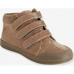 Skórzane sneakersy w kolorze brązowym. Pomarańczowe trampki dziewczęce Vertbaudet Baby & Mom, bez wzorów, bez zapięcia. W wyprzedaży za 102,95 zł.