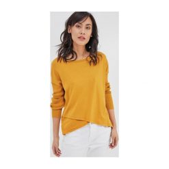 Sweter damski. Brązowe swetry damskie marki Promod, bez wzorów, z dzianiny, z długim rękawem, długie, bez kaptura. Za 119,90 zł.