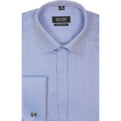 Koszula versone 2291 na spinki custom fit niebieski. Niebieskie spinki do mankietów męskie Recman, m, bez wzorów, z bawełny, eleganckie, z klasycznym kołnierzykiem, bez rękawów. Za 69,99 zł.