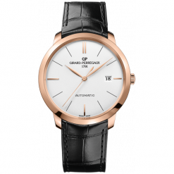 RABAT ZEGAREK GIRARD PERREGAUX 1966 Automatic 49555-52-132-BB60. Szare zegarki męskie złote. W wyprzedaży za 52980,00 zł.