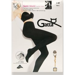 Gatta - Rajstopy Satti Matti 120 Den. Czarne pończochy damskie Gatta, bez wzorów. Za 44,90 zł.
