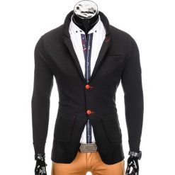 Swetry klasyczne męskie: SWETER MĘSKI E107 – CZARNY