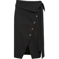 Spódnica z plisą guzikową bonprix czarny. Czarne spódniczki damskie bonprix, bez wzorów, plisowane. Za 89,99 zł.