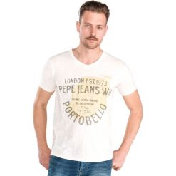Pepe Jeans Dickens Koszulka Biały. Białe podkoszulki męskie Pepe Jeans, l, z haftami, z bawełny, bez kołnierzyka, krótkie. Za 154,95 zł.