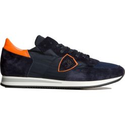Buty PHILIPPE MODEL TROPEZ. Niebieskie buty sportowe męskie Philippe Model, ze skóry, bez zapięcia. W wyprzedaży za 798,00 zł.